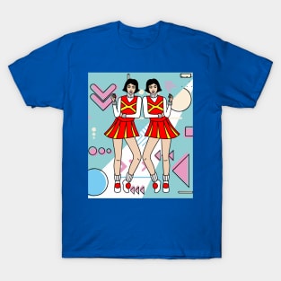 Dancing Cheerleader Cheers With Pom Poms T-Shirt